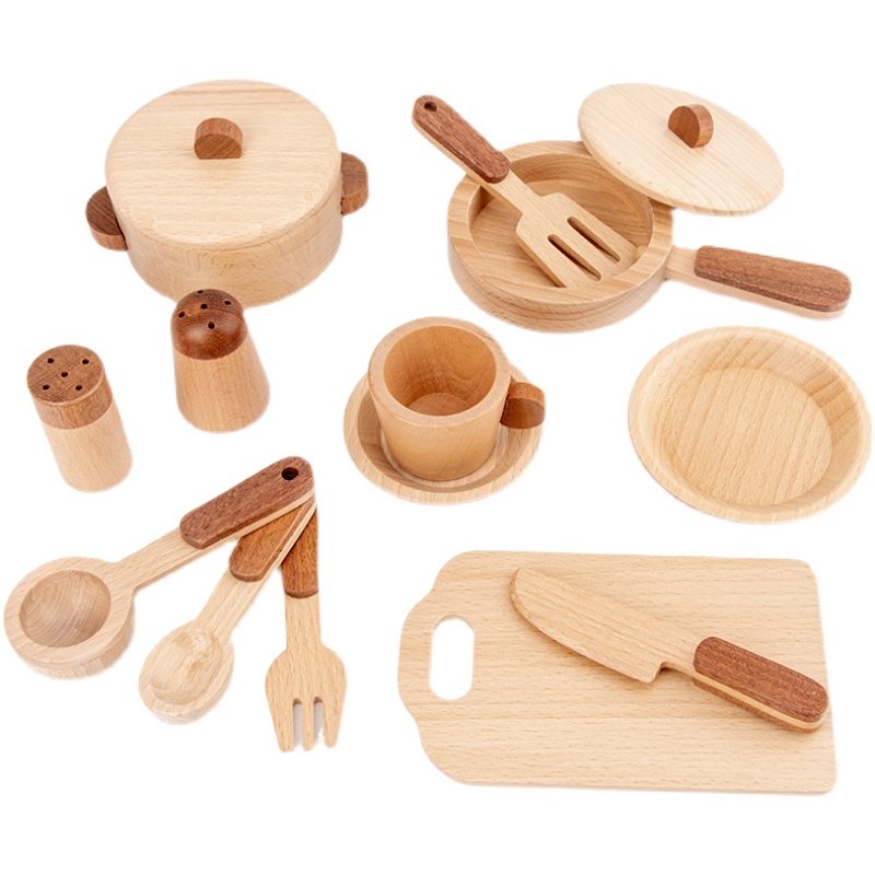 Juego de cocina de madera de h - Kids Toys Kitchen Set reseña y precio